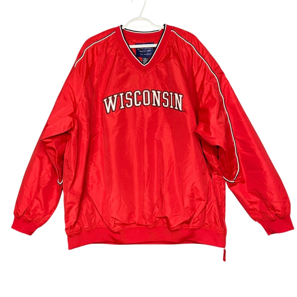 Wisconsin Badgers Men's XXL Crable Vintage Pullover Jacket Red NCAA Football 90s